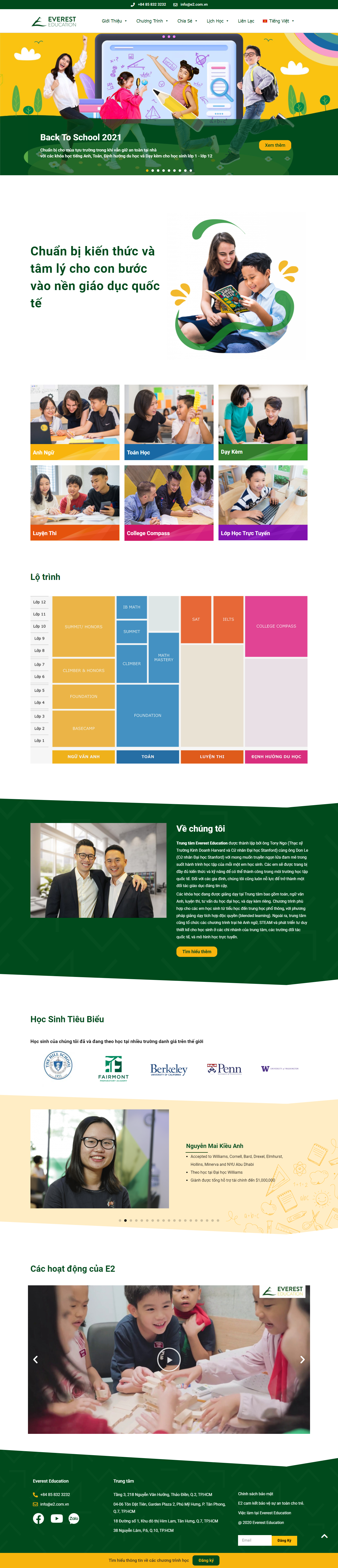 Thiết kế Website web dậy học online - e2comvn