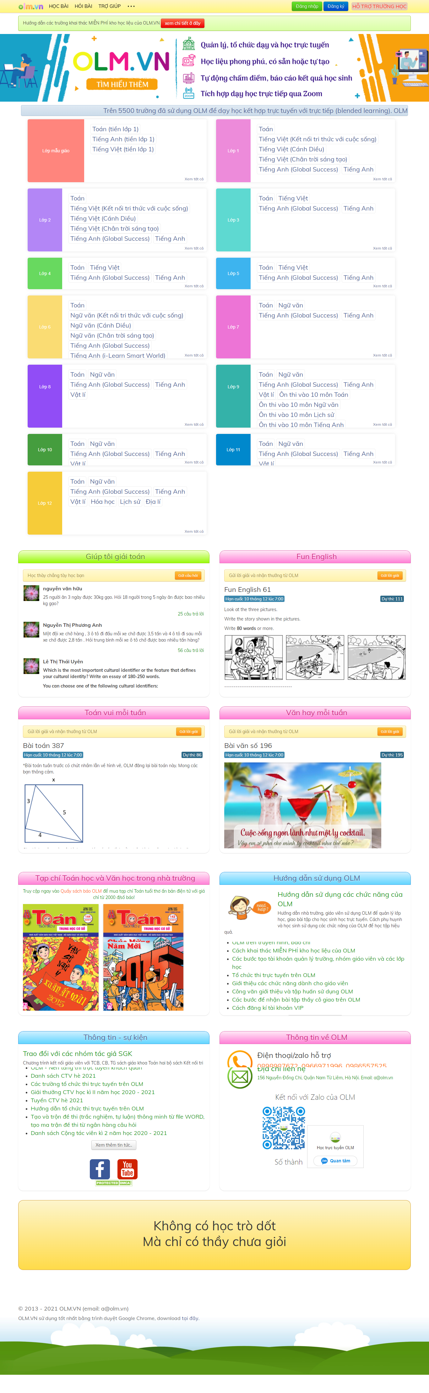 Thiết kế Website web dậy học online - olmvn