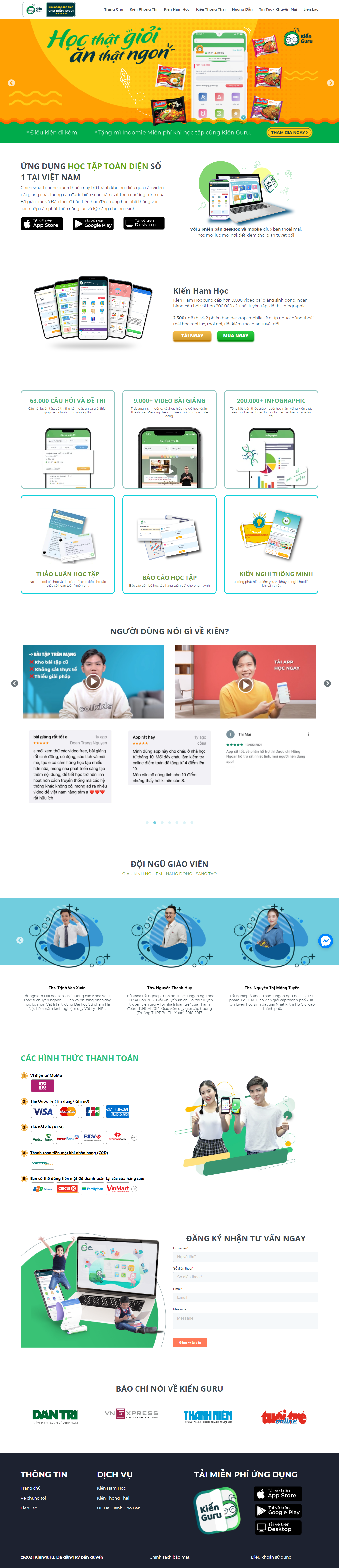 Thiết kế Website web dậy học online - wwwkienguruvn