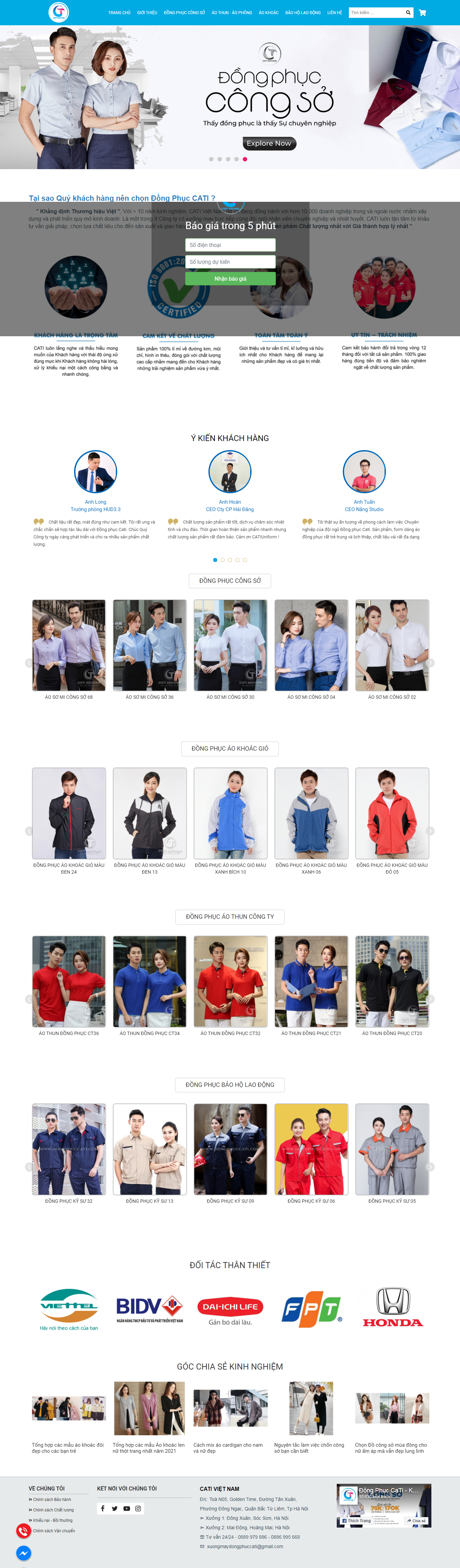Thiết kế Website web đồng phục công sở - dongphuccaticom
