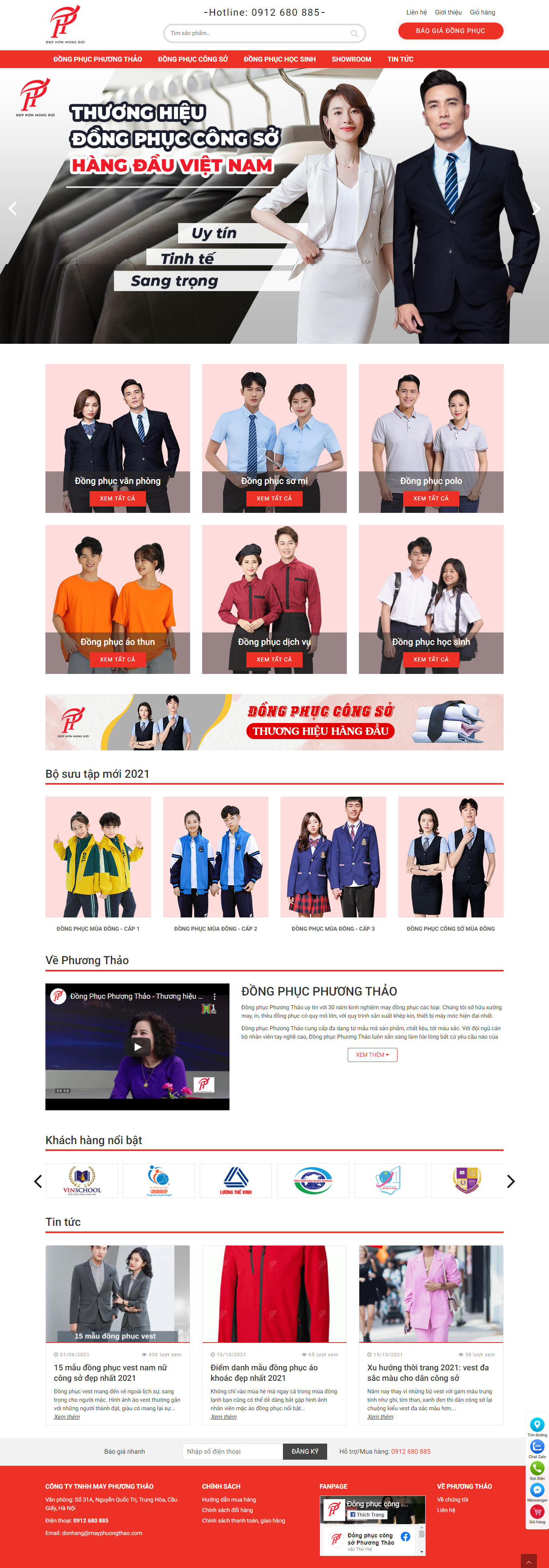 Thiết kế Website web đồng phục học sinh - dongphucphuongthaovn