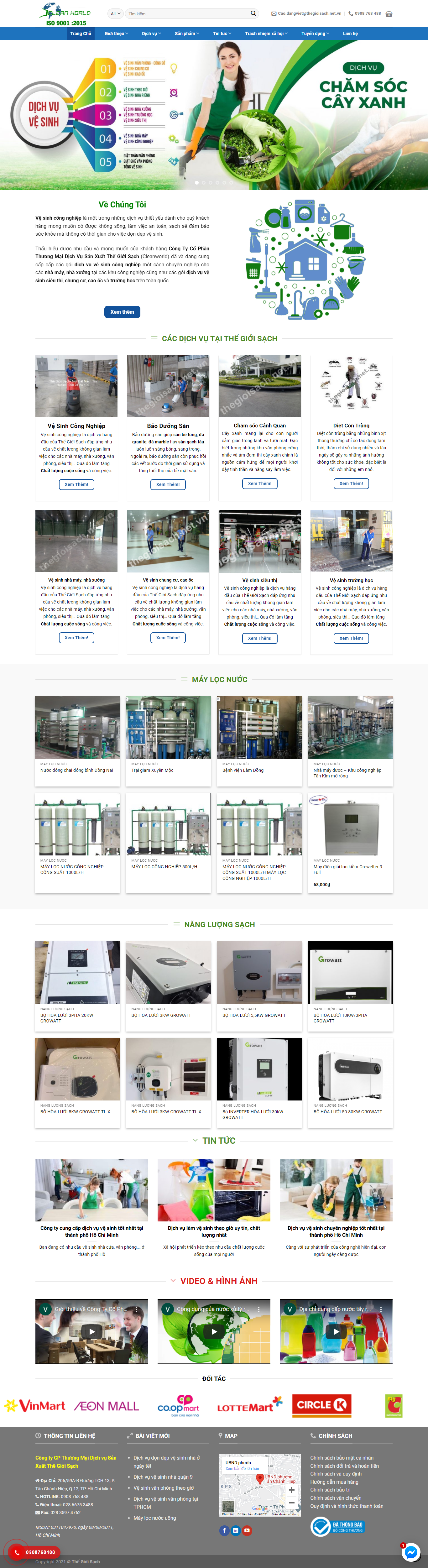 Thiết kế Website web vệ sinh công sở - thegioisachnetvn