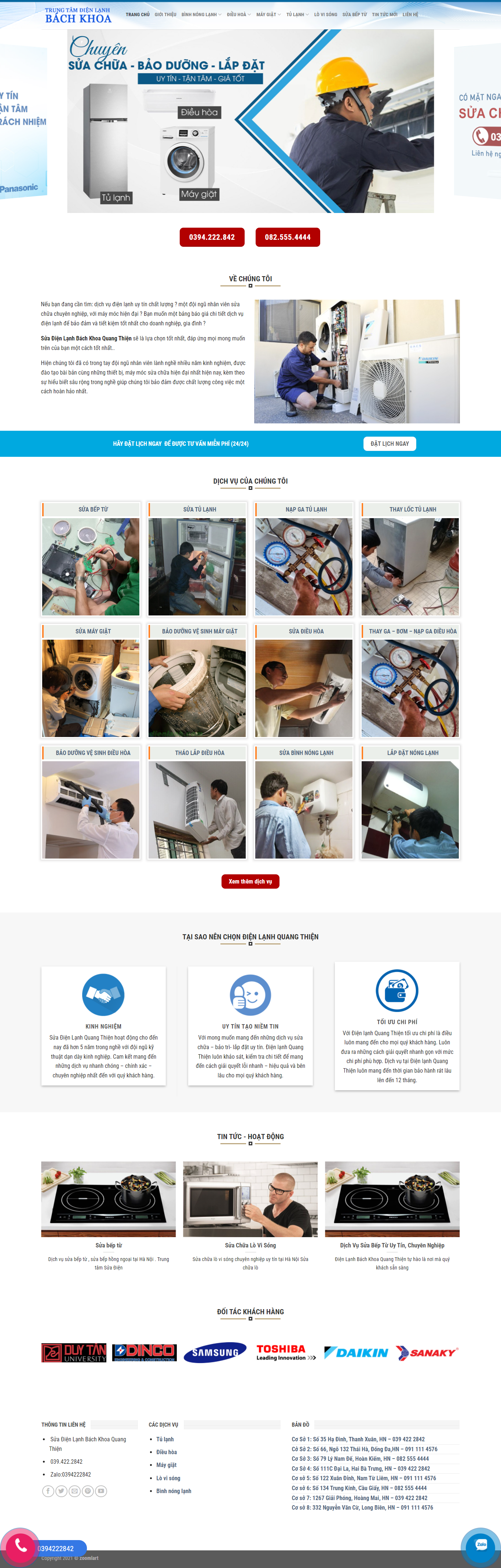 [thoviet] Thiết kế Website web vệ sinh điều hòa - dienlanhbachkhoak30com