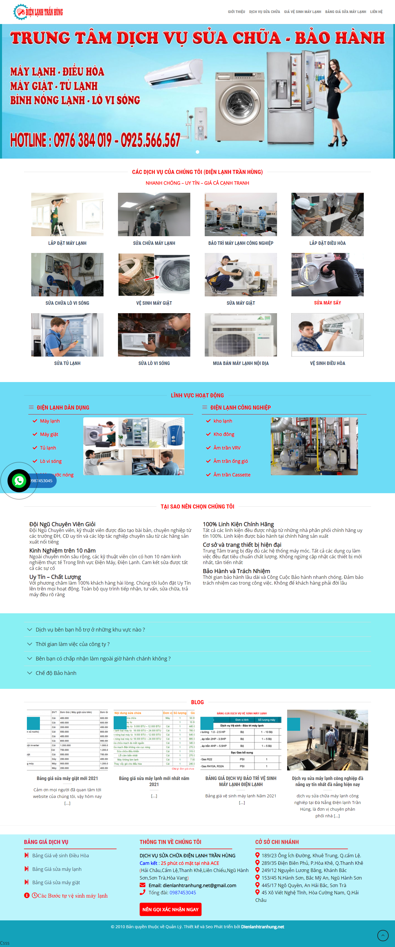 [thoviet] Thiết kế Website web vệ sinh điều hòa - dienlanhtranhungnet