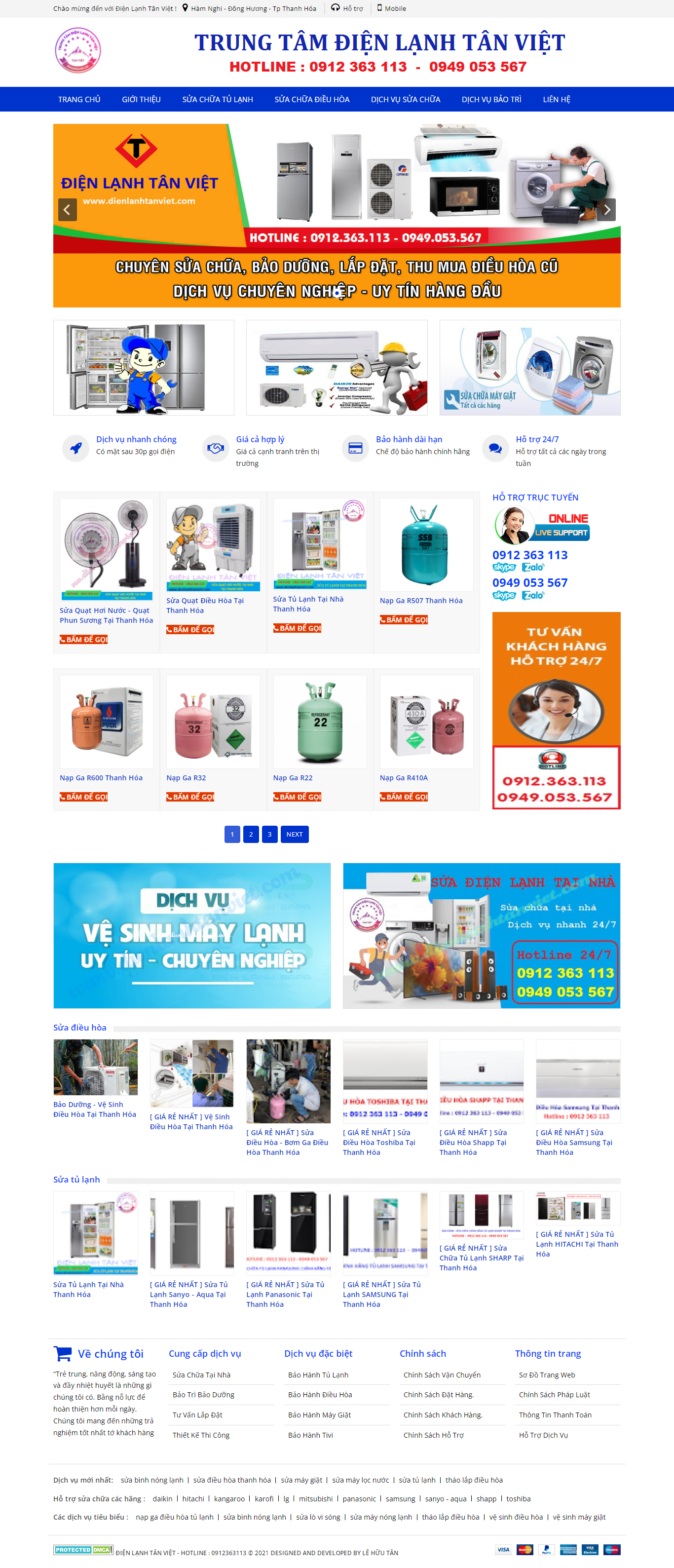 [thoviet] Thiết kế Website web vệ sinh điều hòa - wwwdienlanhtanvietcom