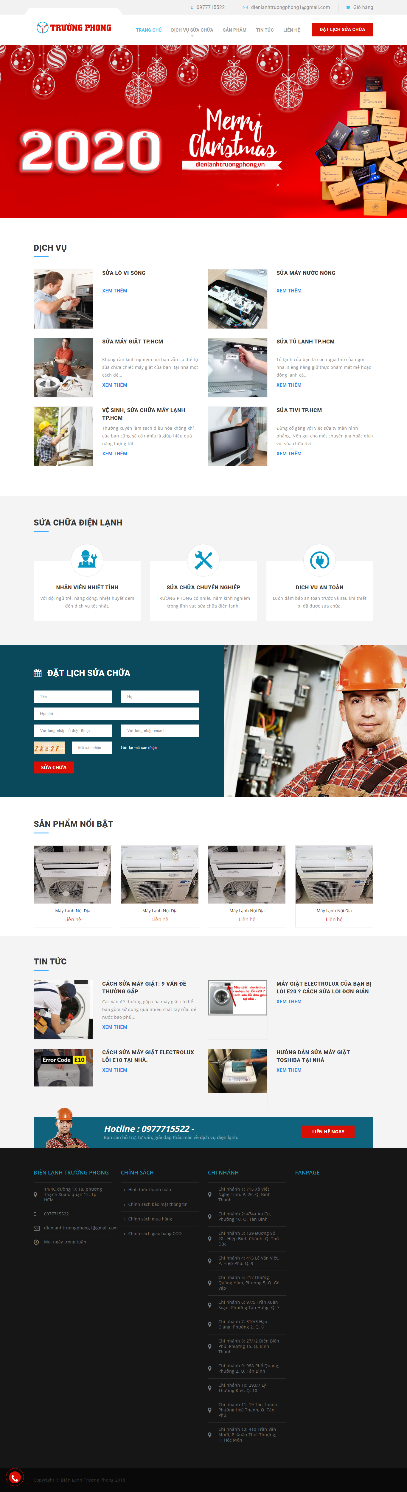 [thoviet] Thiết kế Website web vệ sinh điều hòa - wwwdienlanhtruongphongvn