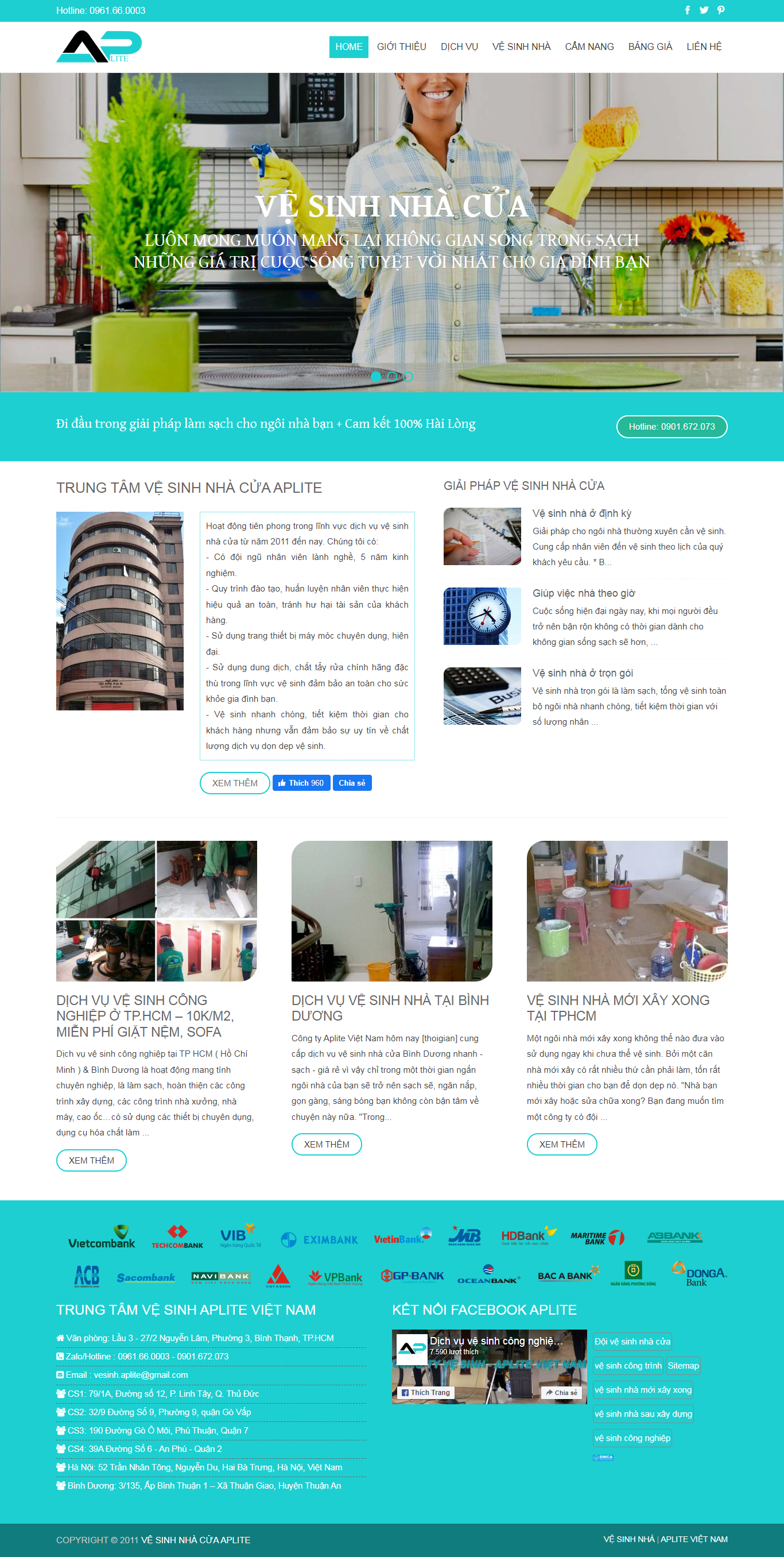 Thiết kế Website web vệ sinh nhà - vesinhnhao24hcom