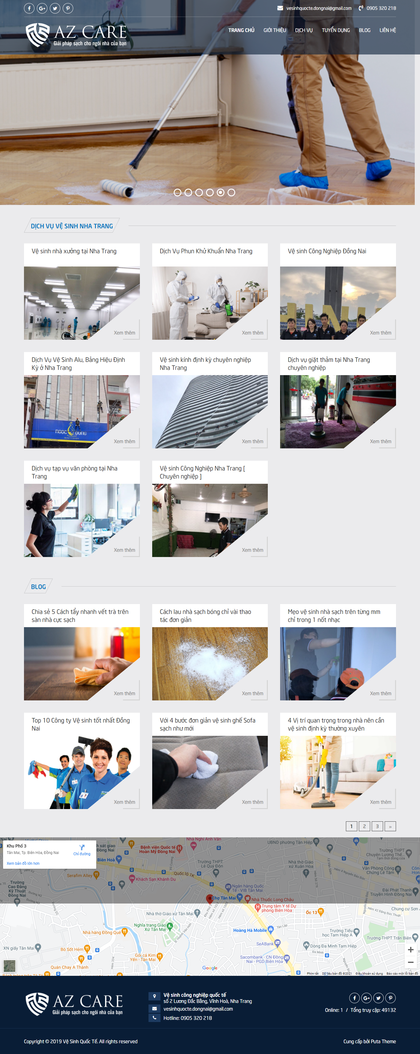 Thiết kế Website web vệ sinh nhà - vesinhquoctecom