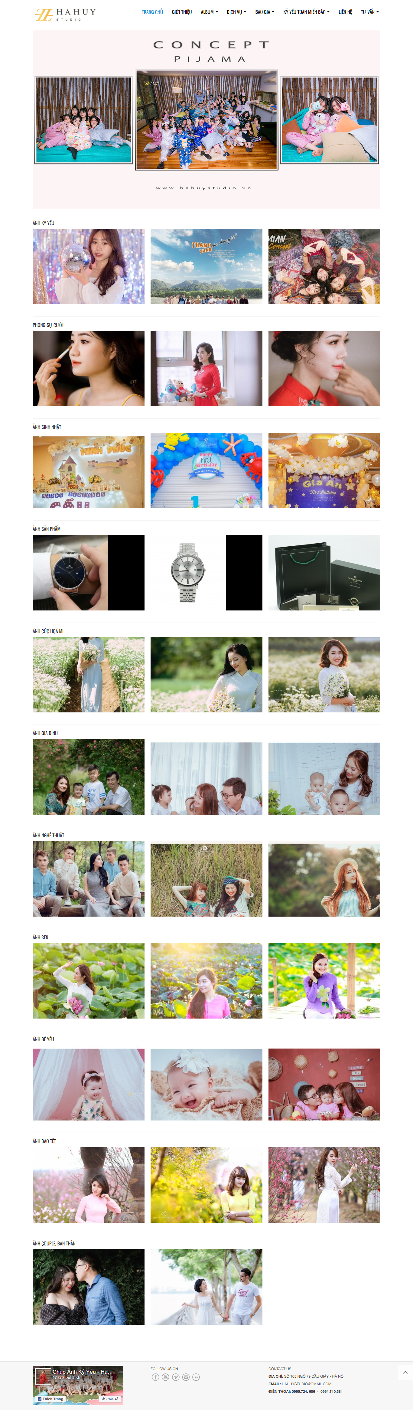 Thiết kế Website web chụp ảnh họp lớp - hahuystudiovn