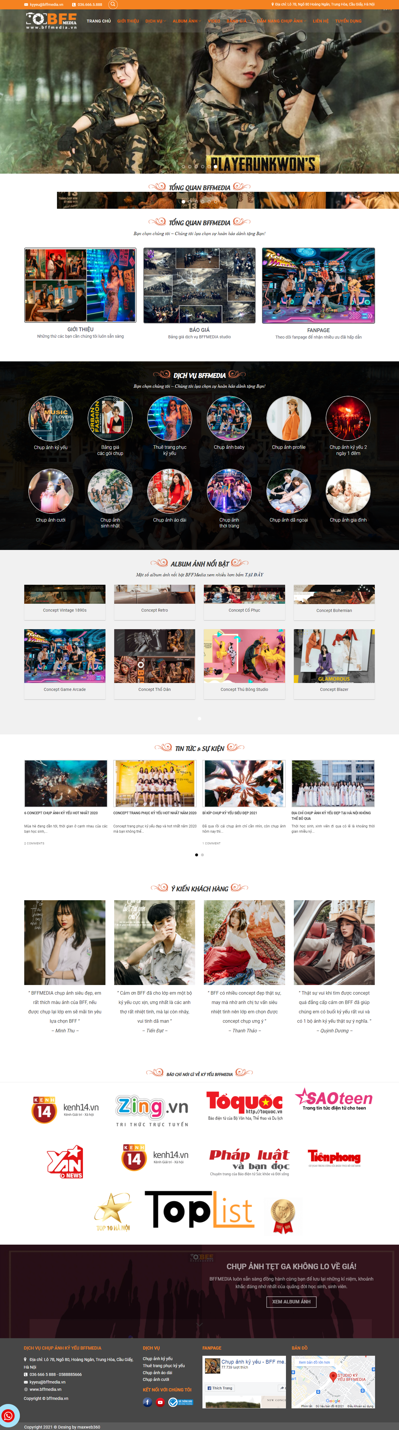 Thiết kế Website web chụp ảnh họp lớp - bffmediavn