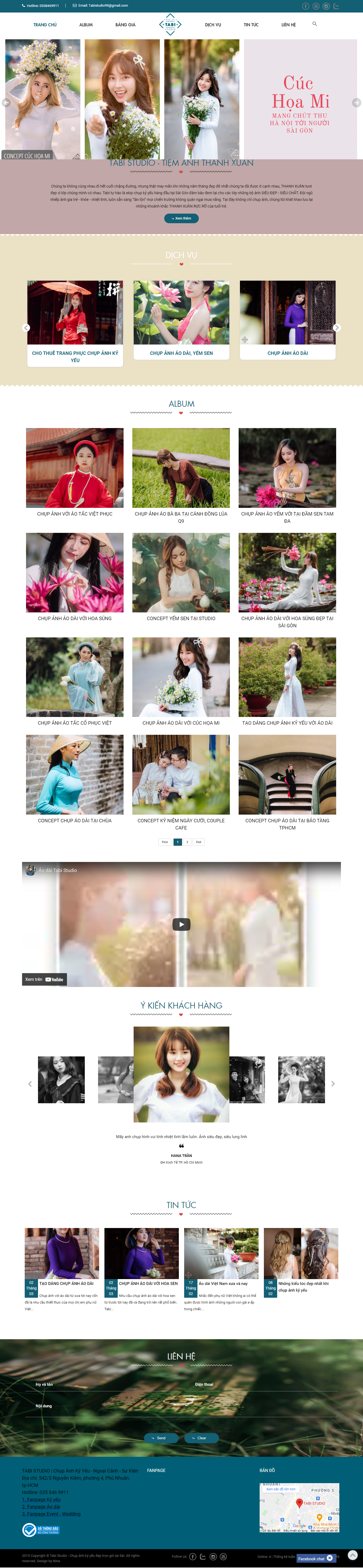 Thiết kế Website web chụp ảnh họp lớp - tabistudiocom