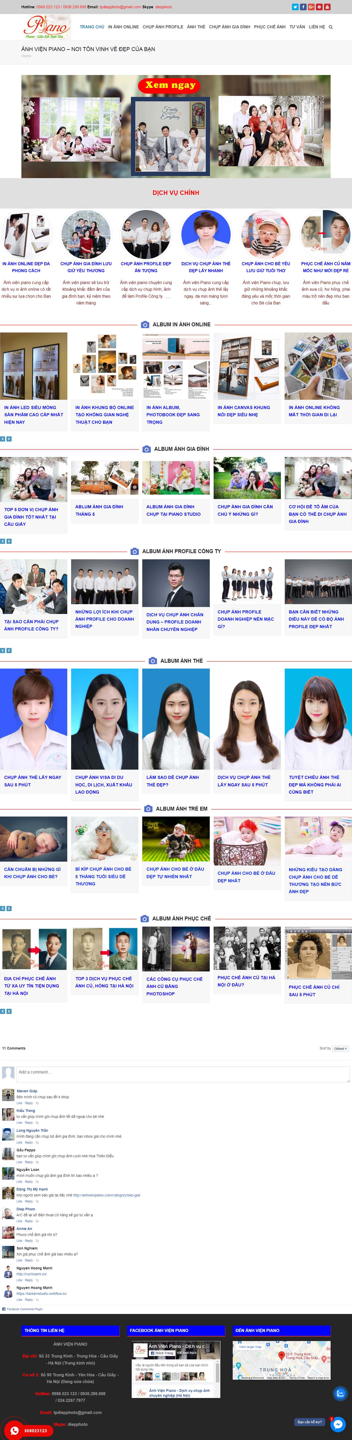 Thiết kế Website web chụp ảnh thẻ - anhvienpianocom