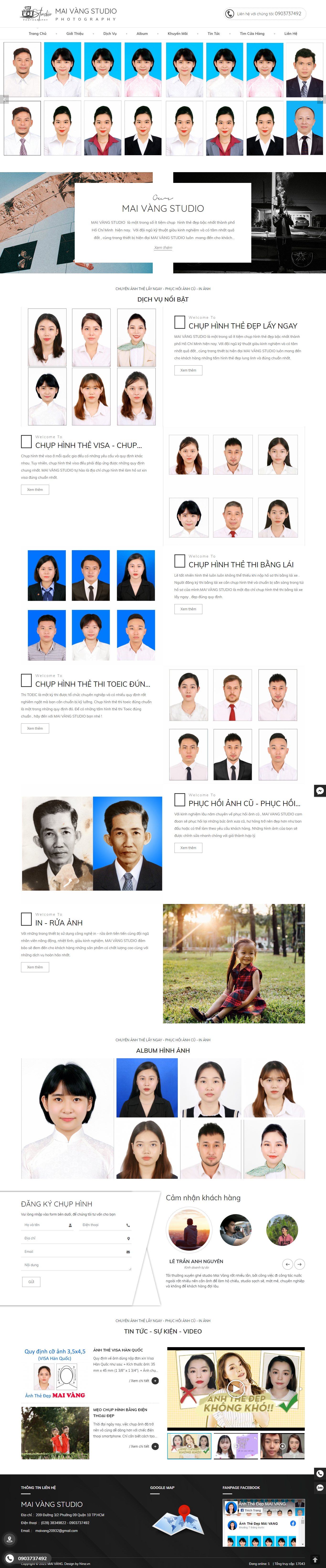 Thiết kế Website web chụp ảnh thẻ - chuphinhthecom