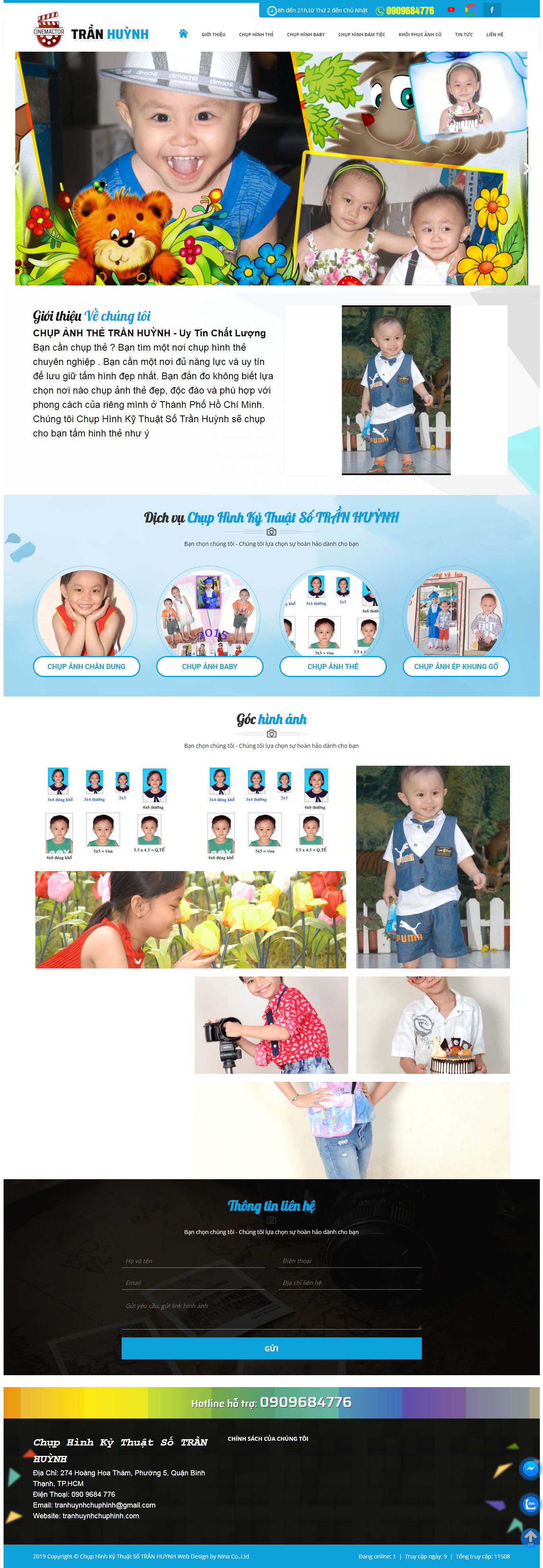 Thiết kế Website web chụp ảnh thẻ - chuphinhtranhuynhcom