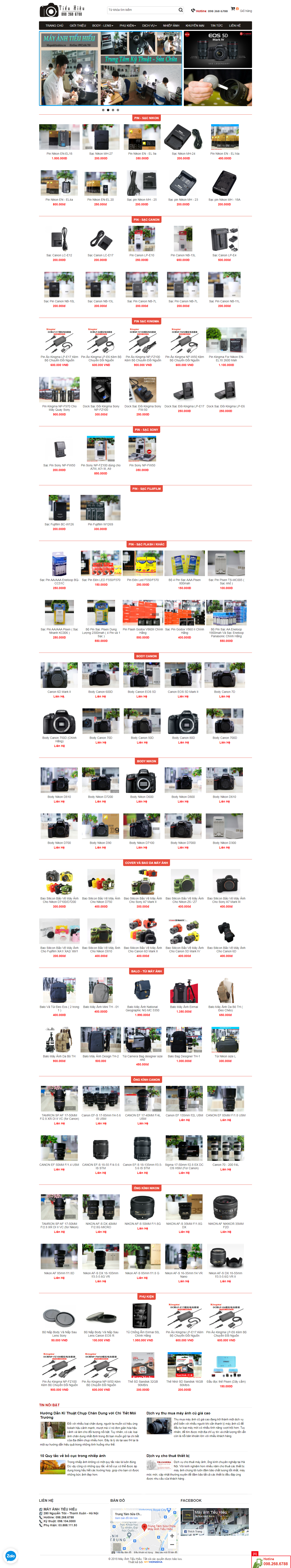 Thiết kế Website web sửa máy ảnh - mayanhtieuhieuvn