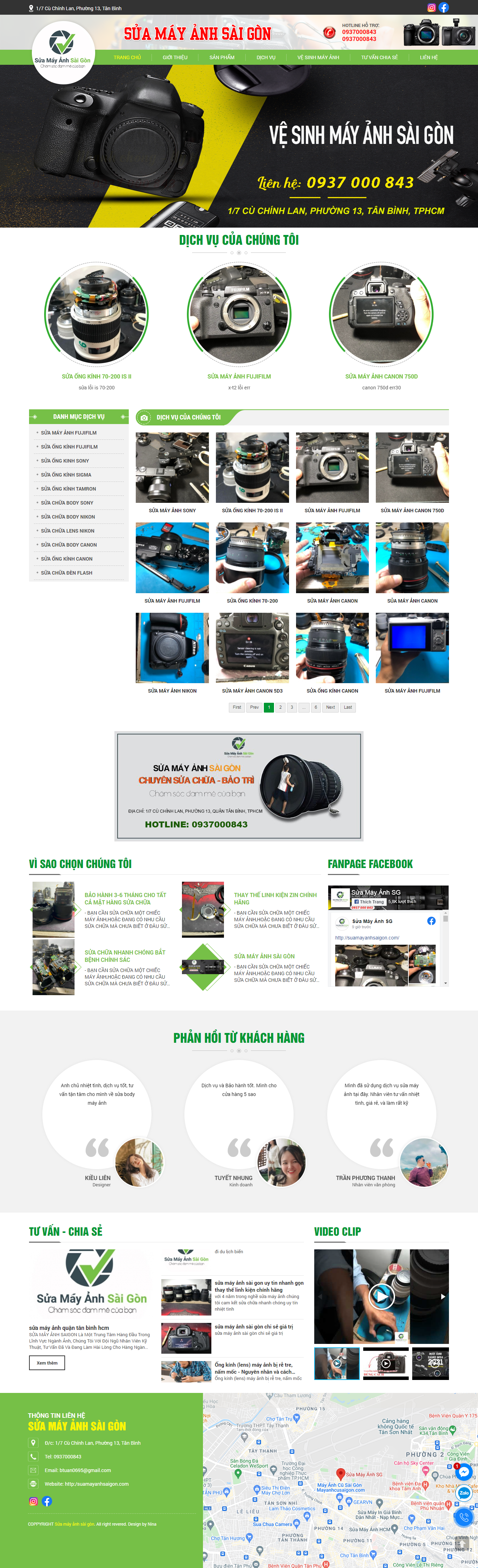 Thiết kế Website web sửa máy ảnh - suamayanhsaigoncom