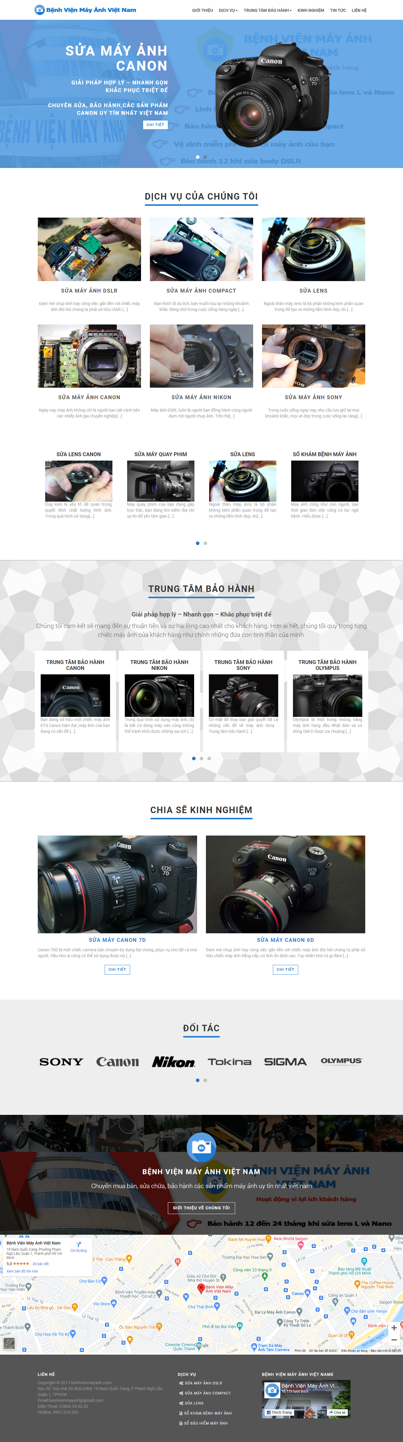 Thiết kế Website web sửa máy ảnh - benhvienmayanhcom