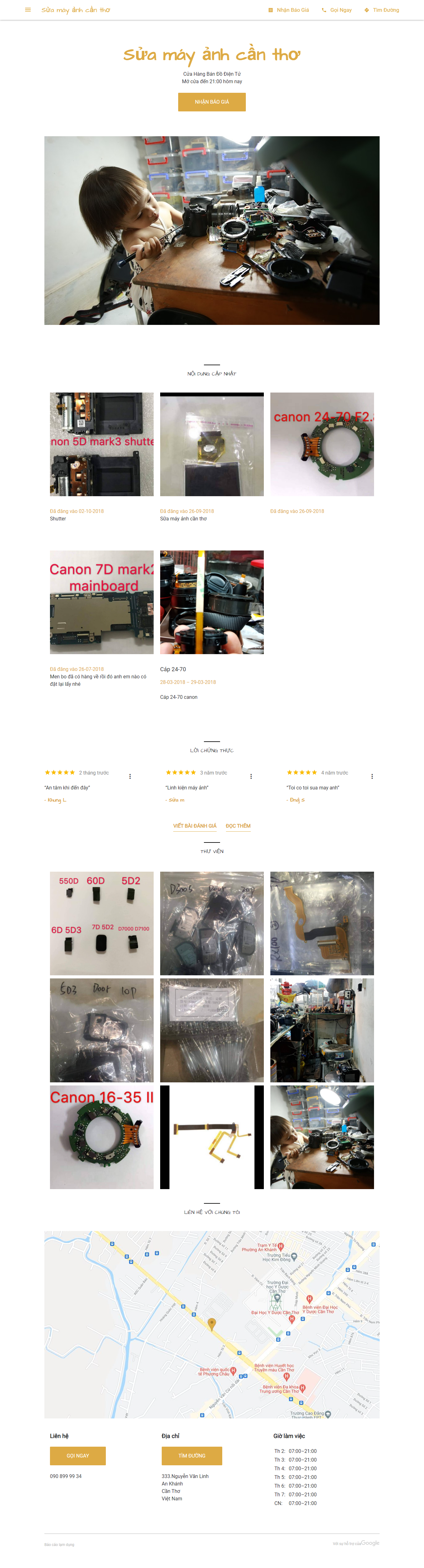 Thiết kế Website web sửa máy ảnh - sua-may-anh-toanbusinesssite