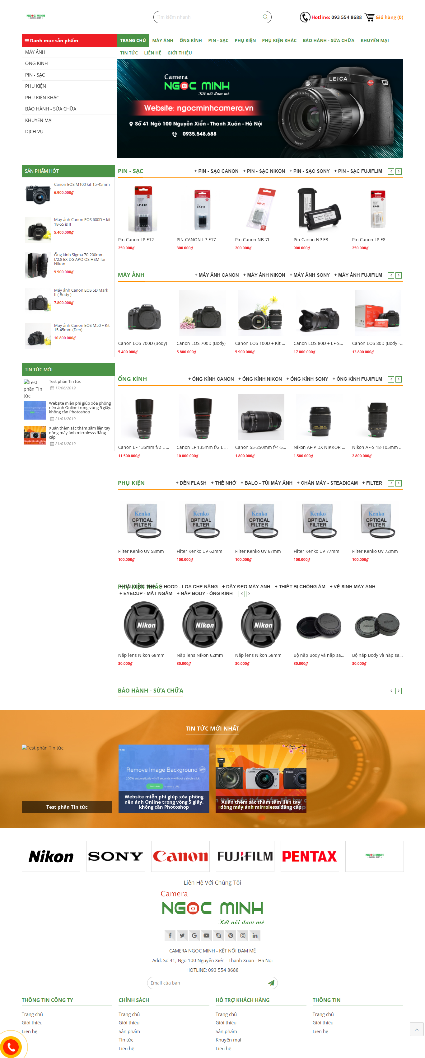 Thiết kế Website web sửa máy ảnh - wwwngocminhcameracomvn