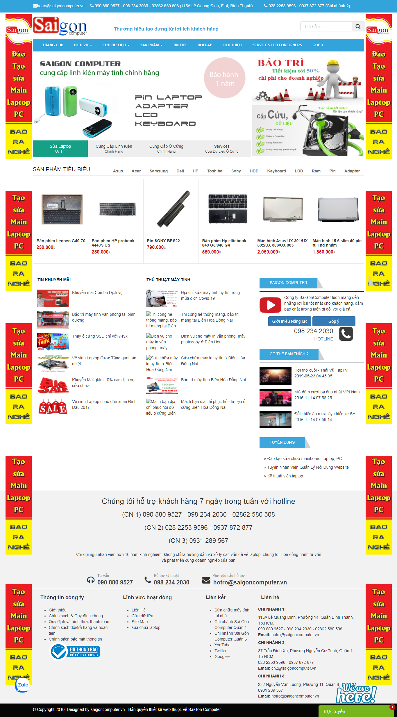 [truongtin] Thiết kế Website web vệ sinh laptop - saigoncomputervn