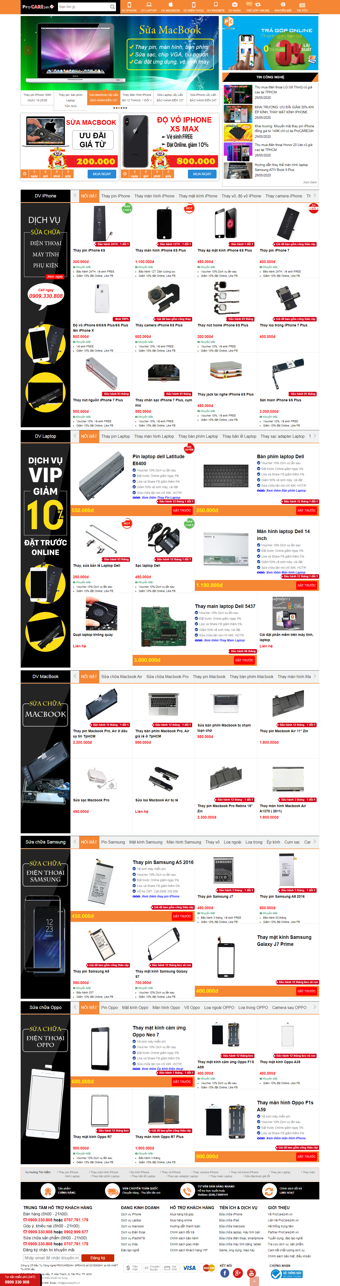 [truongtin] Thiết kế Website web vệ sinh laptop - procare24hvn