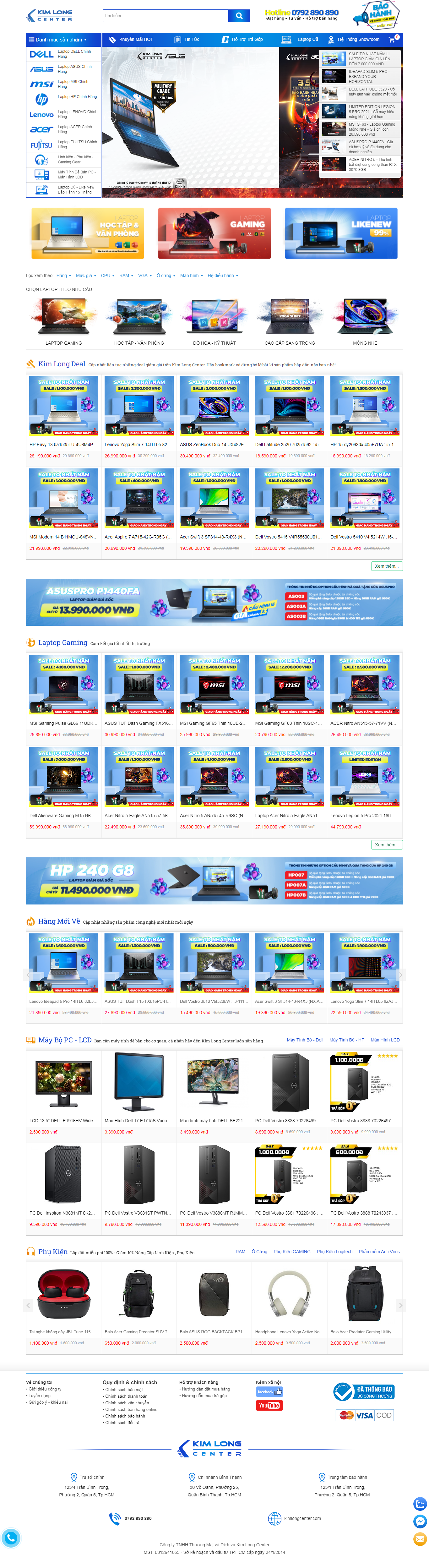 [truongtin] Thiết kế Website web vệ sinh laptop - kimlongcentercom