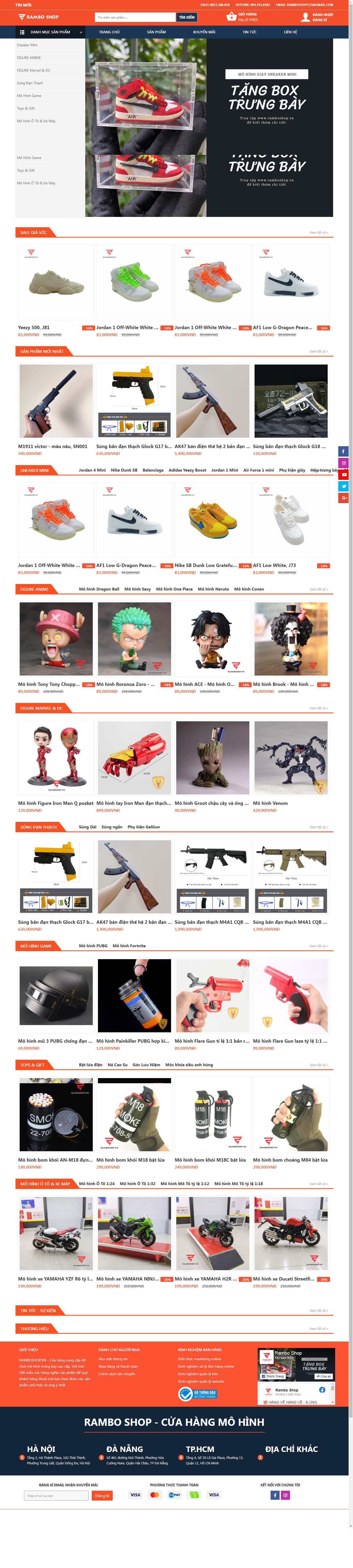 Thiết kế Website web súng mô hình - ramboshopvn