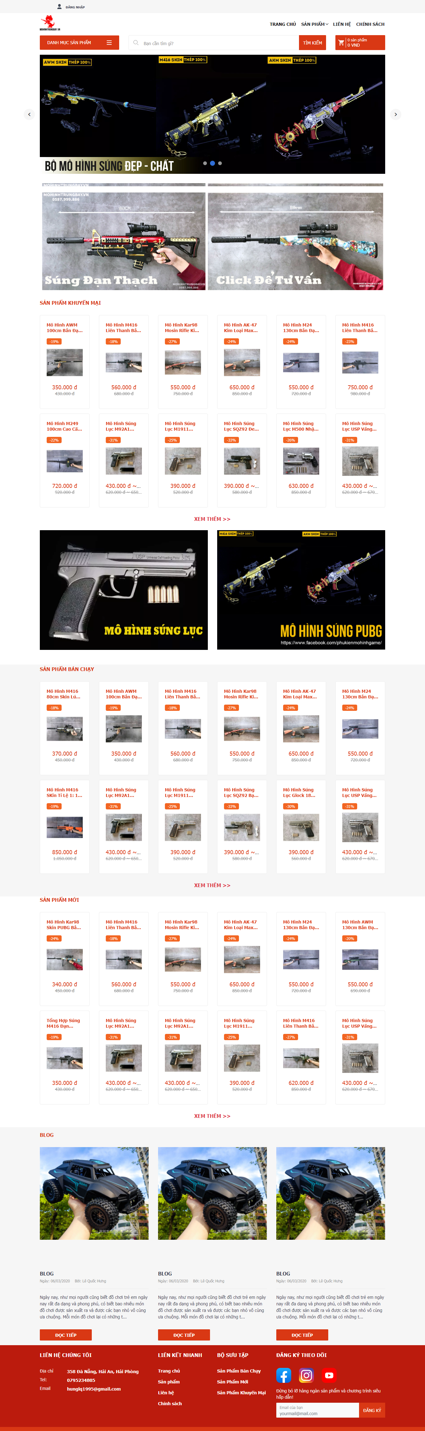 Thiết kế Website web súng mô hình - mohinhtrungbayvn