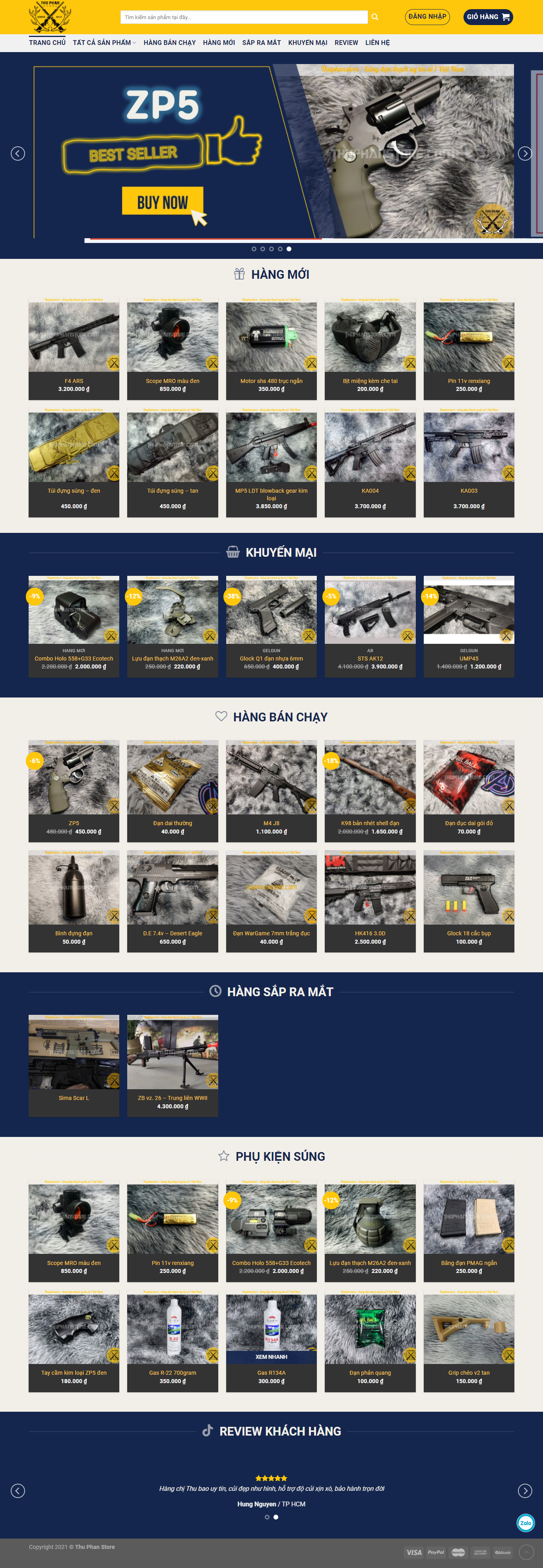 Thiết kế Website web súng mô hình - thuphanstorecom