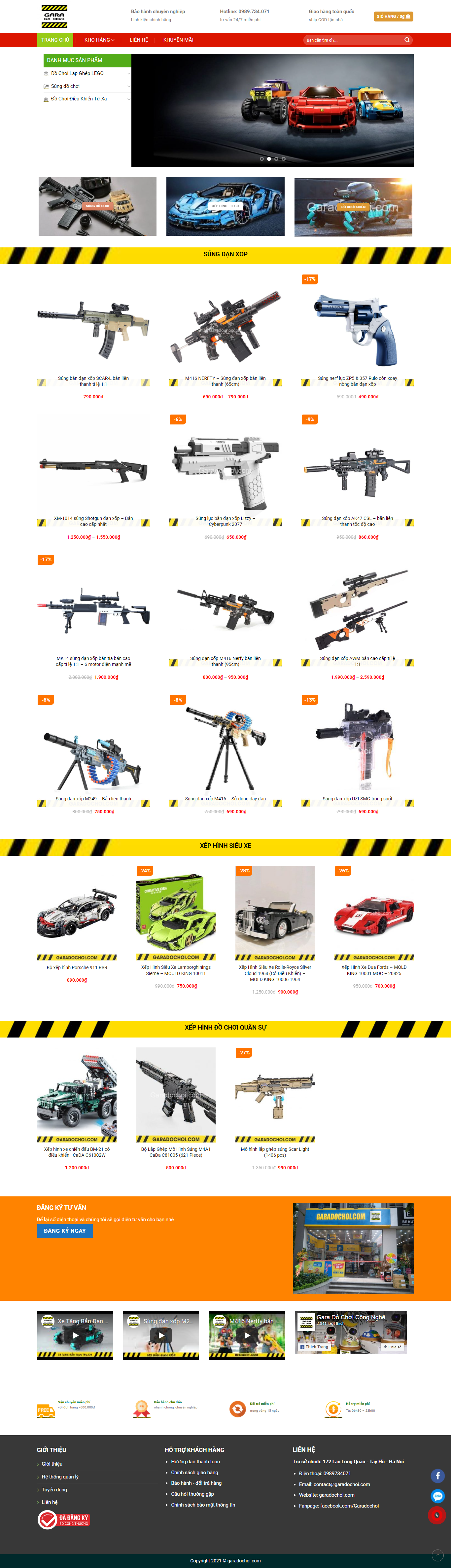 Thiết kế Website web súng mô hình - garadochoicom