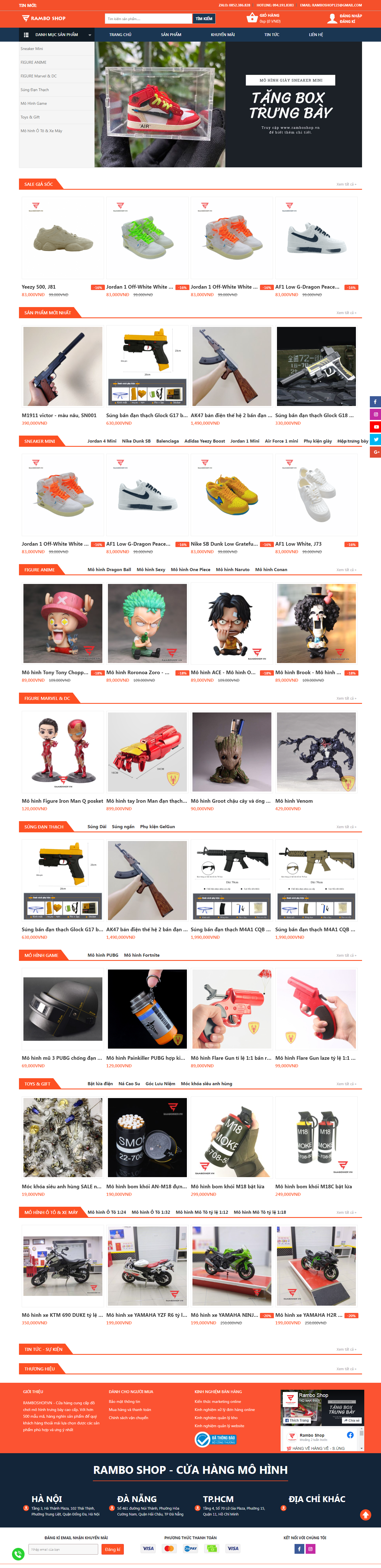 Thiết kế Website web đồ chơi mô hình - ramboshopvn