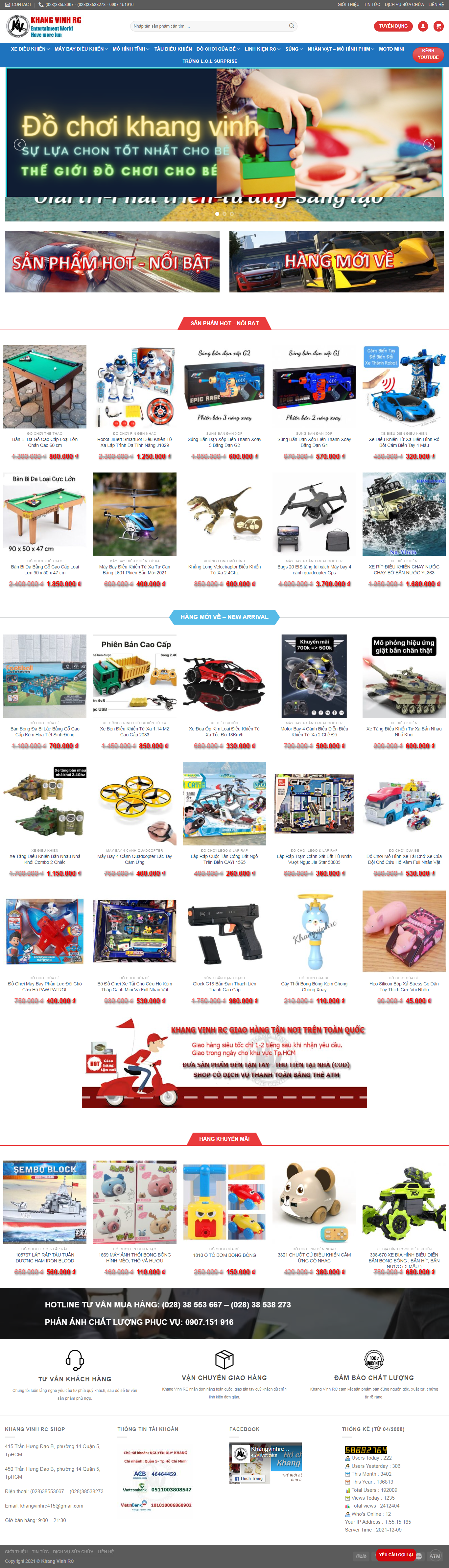 Thiết kế Website web đồ chơi mô hình - khangvinhrcnet