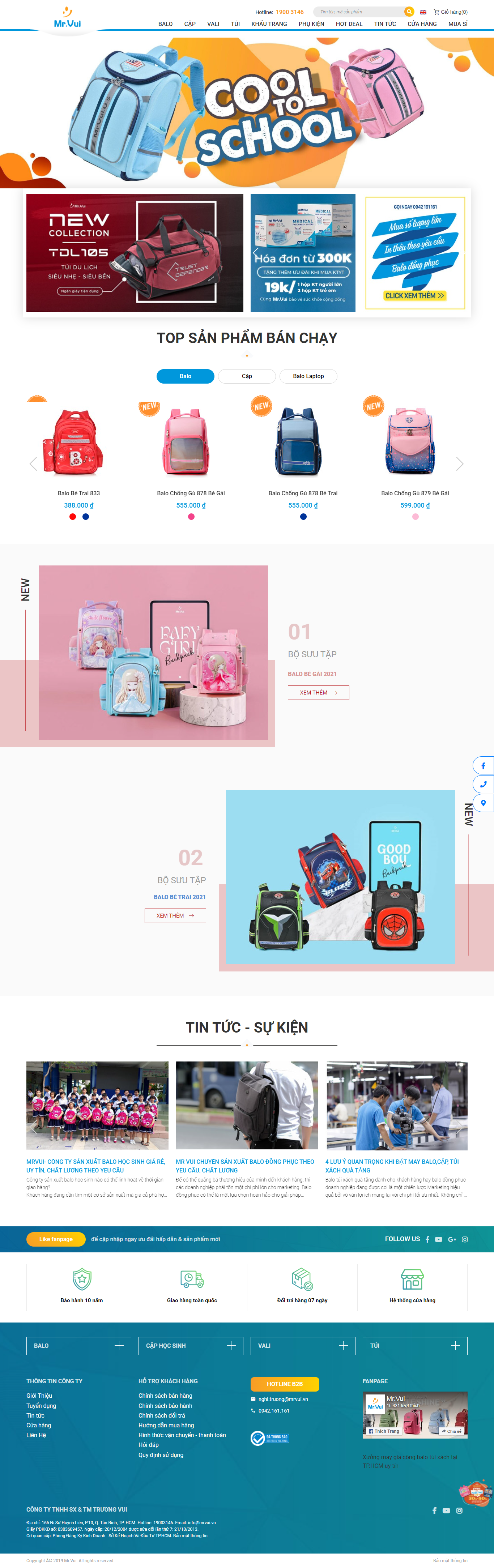 Thiết kế Website web bán cặp sách - mrvuivn