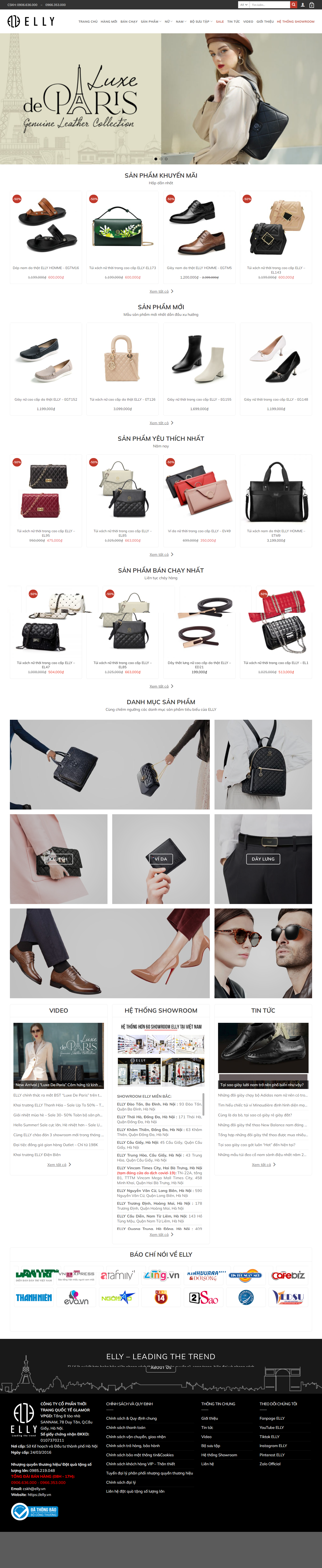 Thiết kế Website web bán túi sách - ellyvn