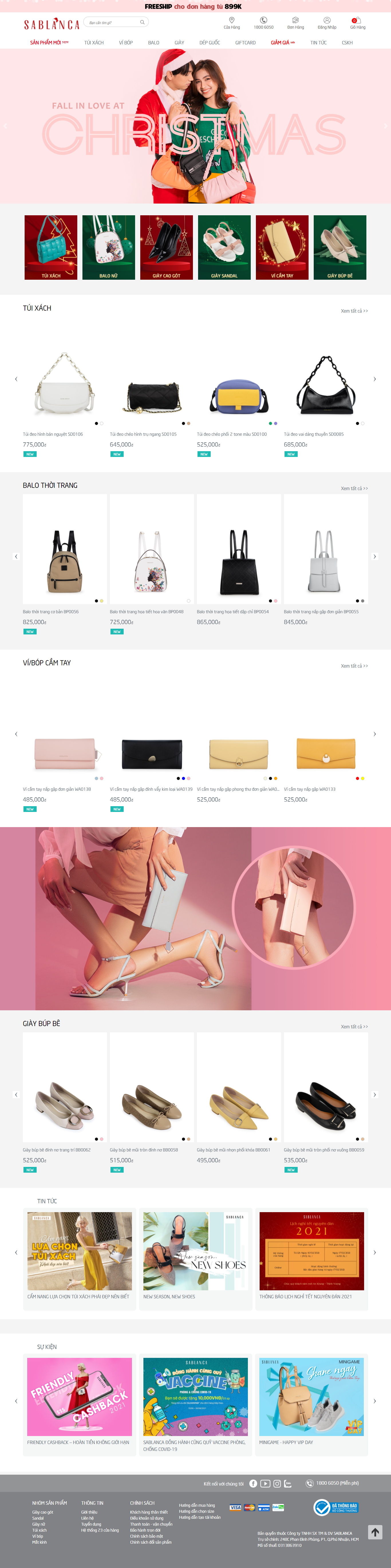 Thiết kế Website web bán túi sách - sablancavn