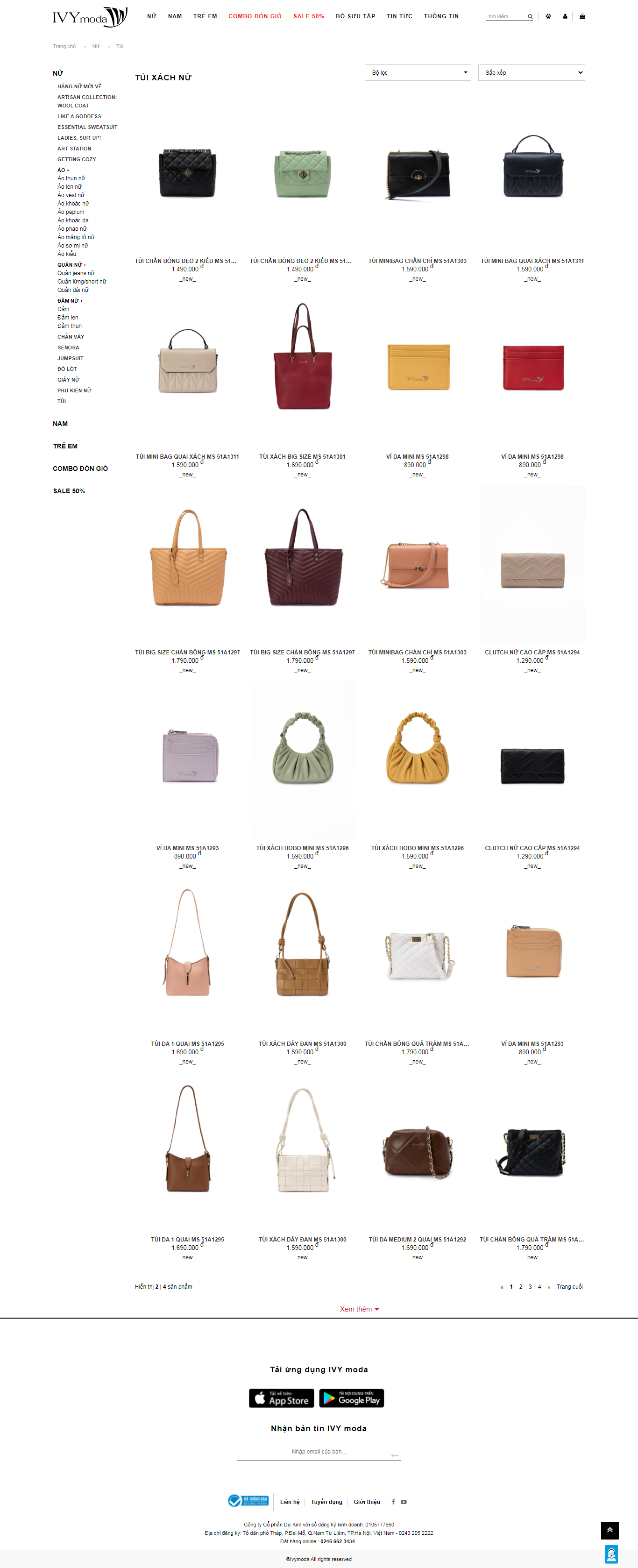 Thiết kế Website web bán túi sách - ivymodacom