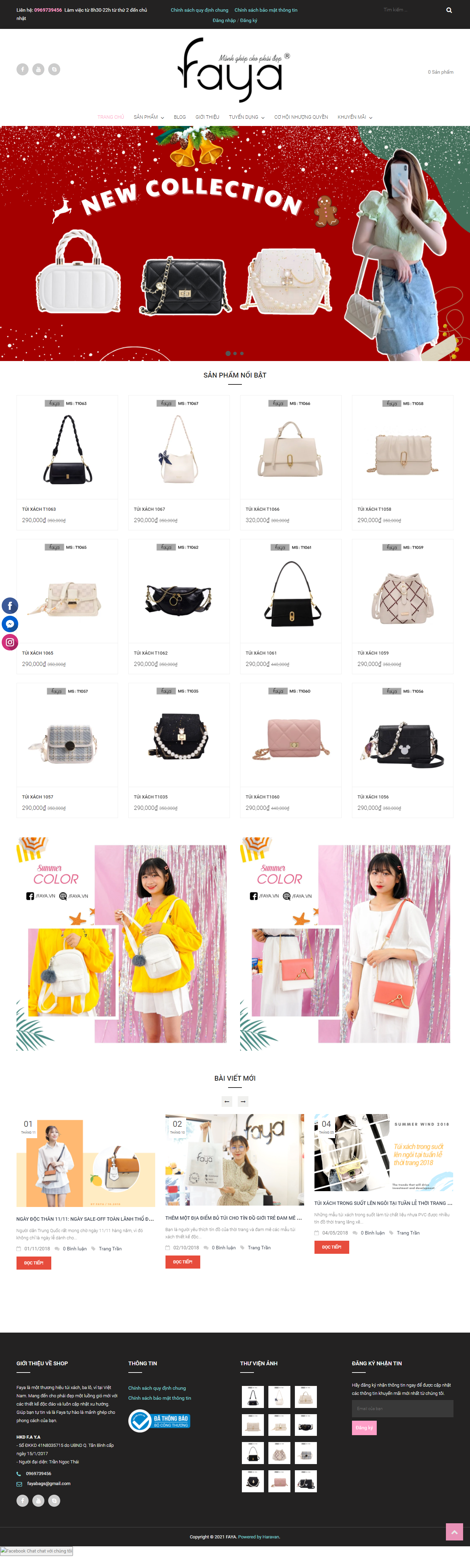 Thiết kế Website web bán túi sách - fayavn