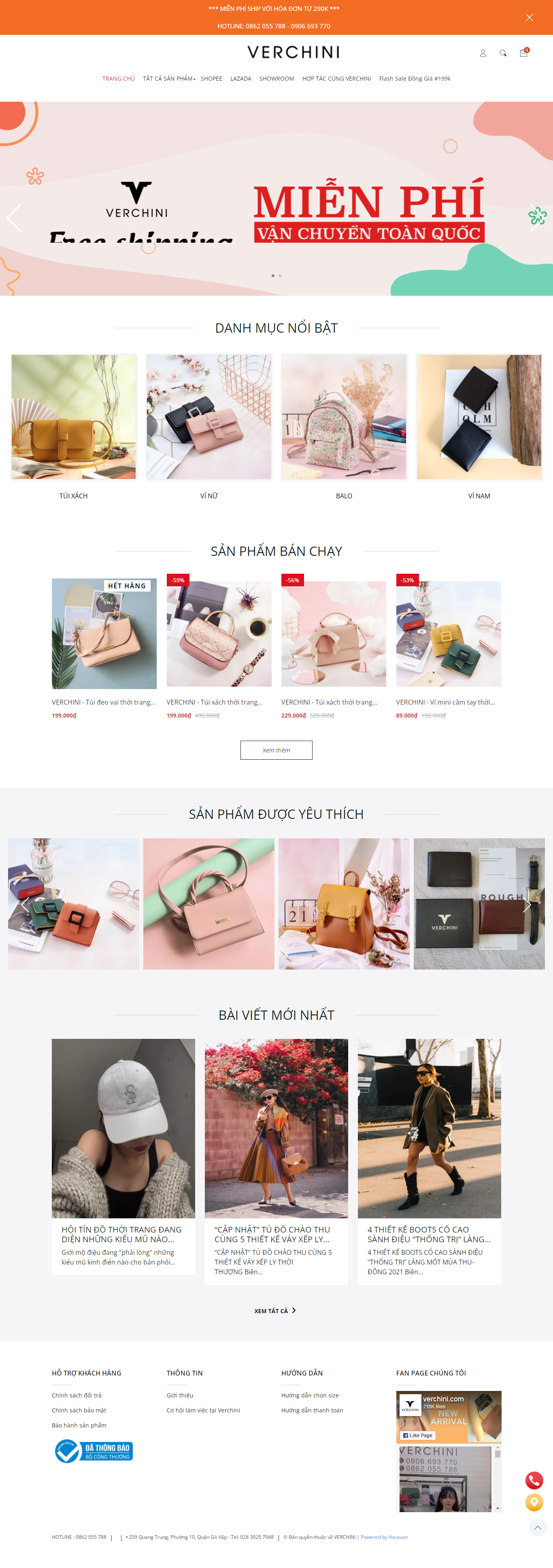 Thiết kế Website web bán túi sách - verchinicom