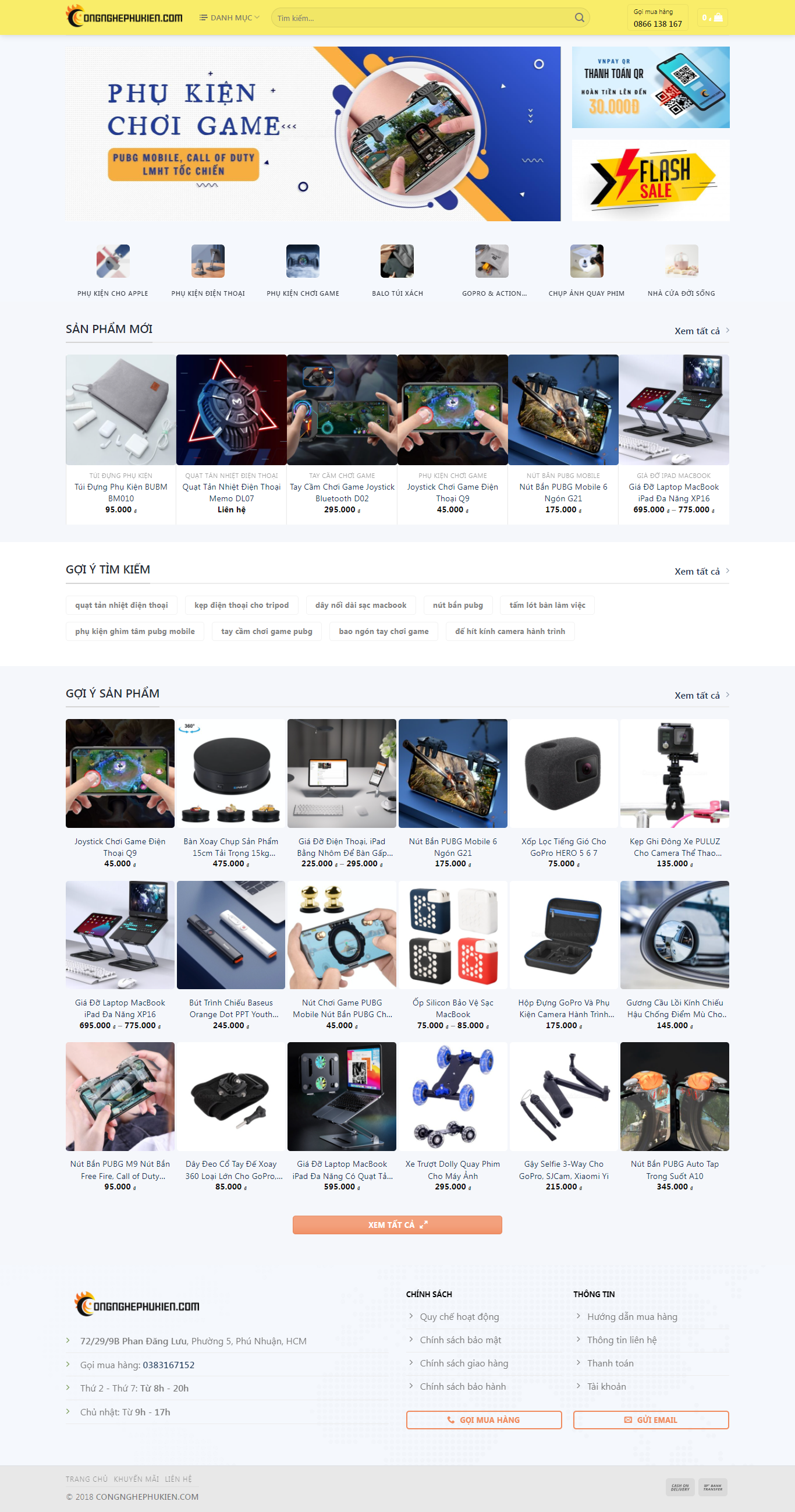 Thiết kế Website web phụ kiện chơi game - congnghephukiencom