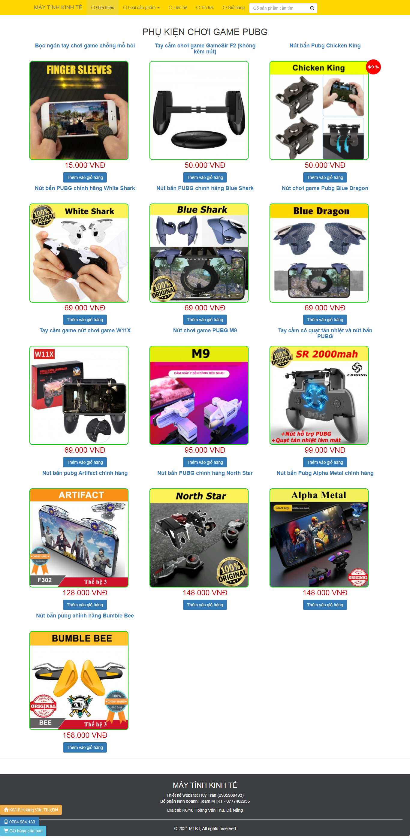 Thiết kế Website web phụ kiện chơi game - maytinhkinhtecom