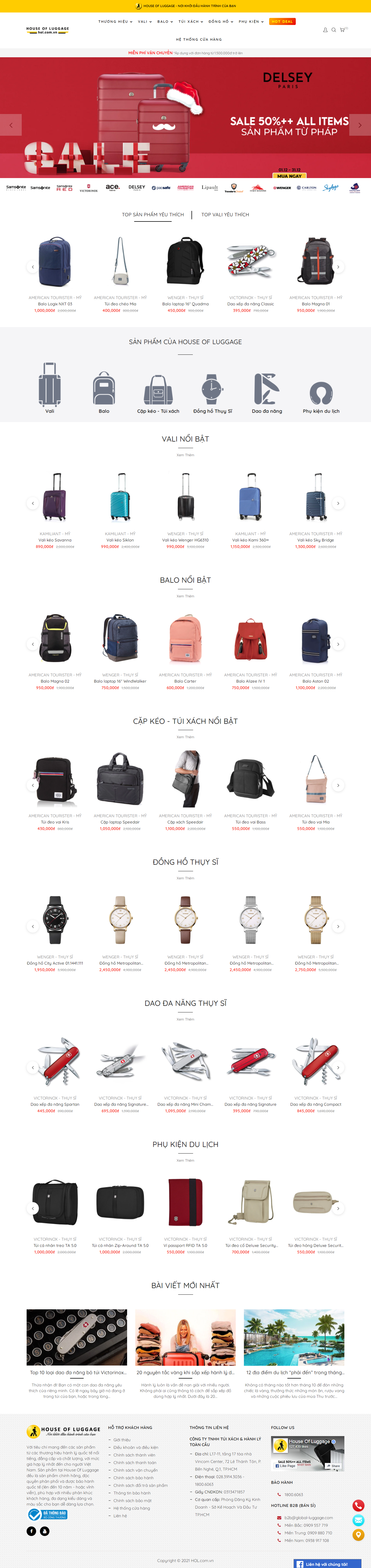 Thiết kế Website web bán balo - holcomvn