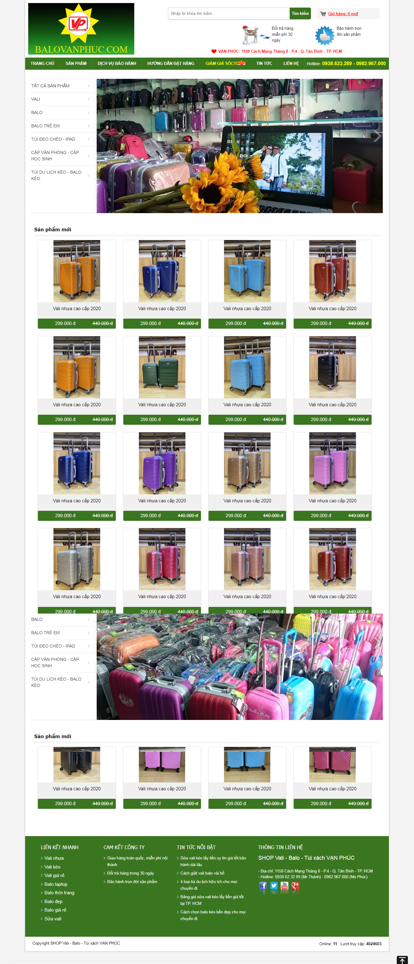Thiết kế Website web bán balo - balovanphuccom