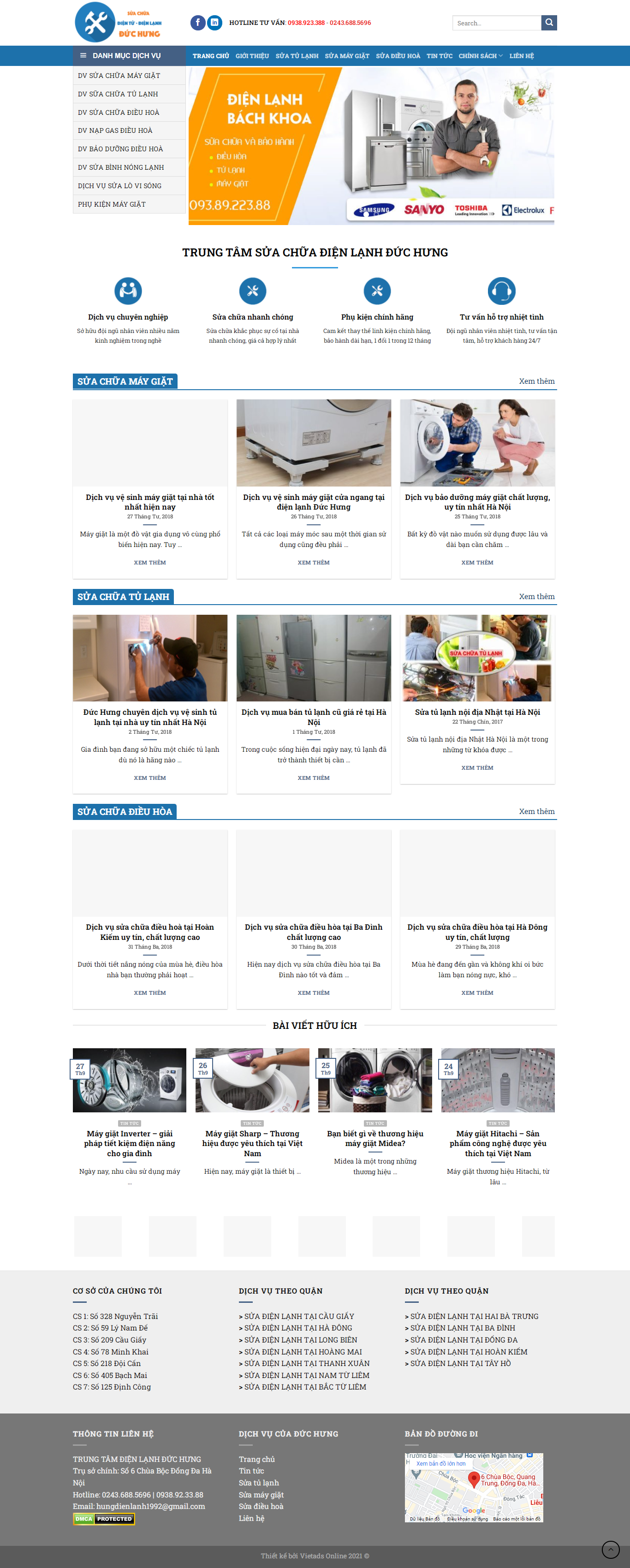 Thiết kế Website web vệ sinh tủ lạnh - suadienlanhhanoicomvn