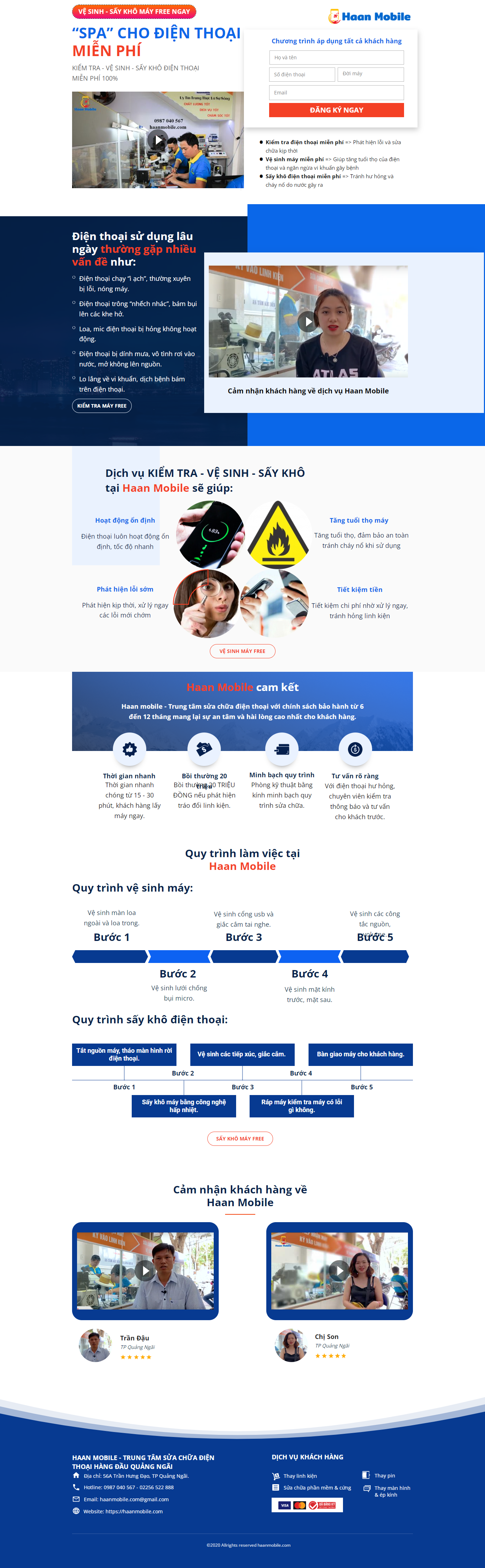 Thiết kế Website web vệ sinh điện thoại - dichvuhaanmobilecom