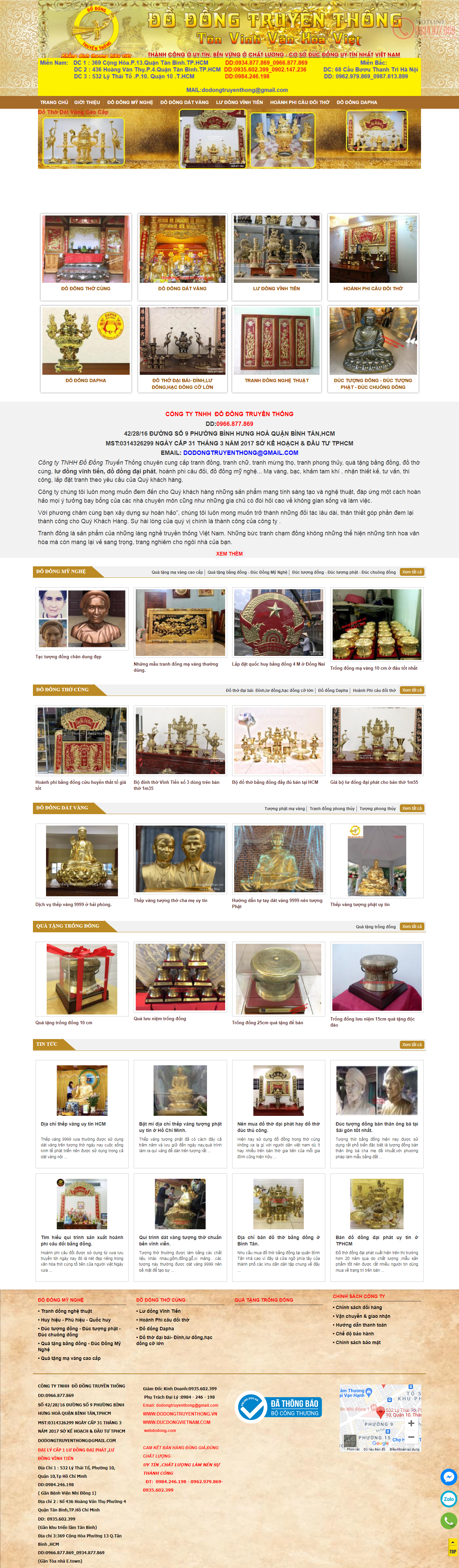Thiết kế Website web tạc tượng - dodongtruyenthongvn
