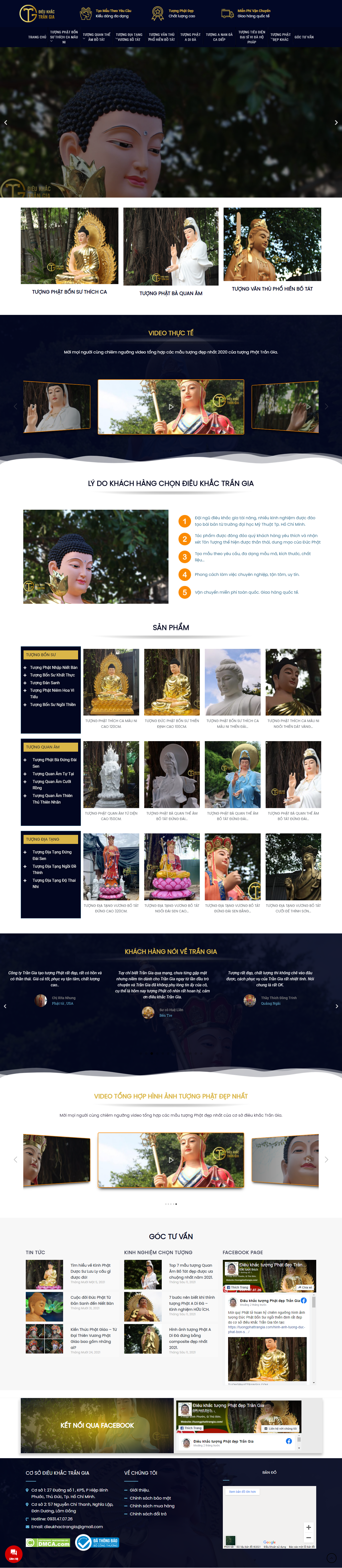 Thiết kế Website web tạc tượng - tuongphattrangiacom