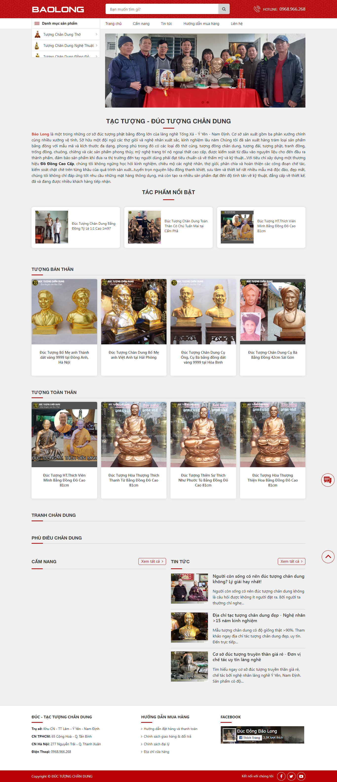 Thiết kế Website web tạc tượng - ductuongchandungcom