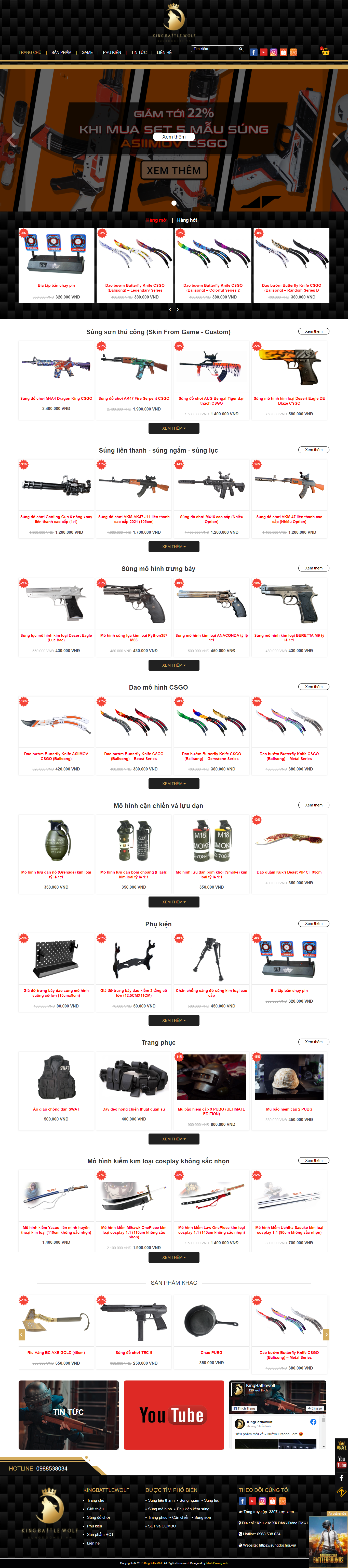 Thiết kế Website web súng mô hình - sungdochoivn