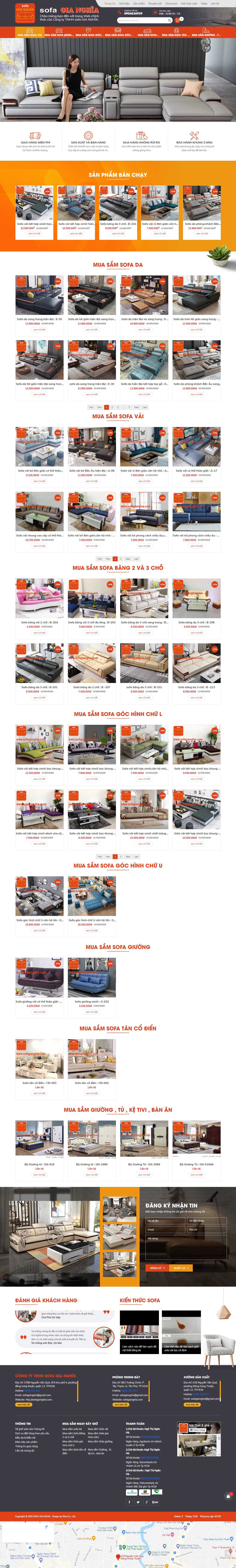 Thiết kế Website web bán sofa - sofagianghiacom