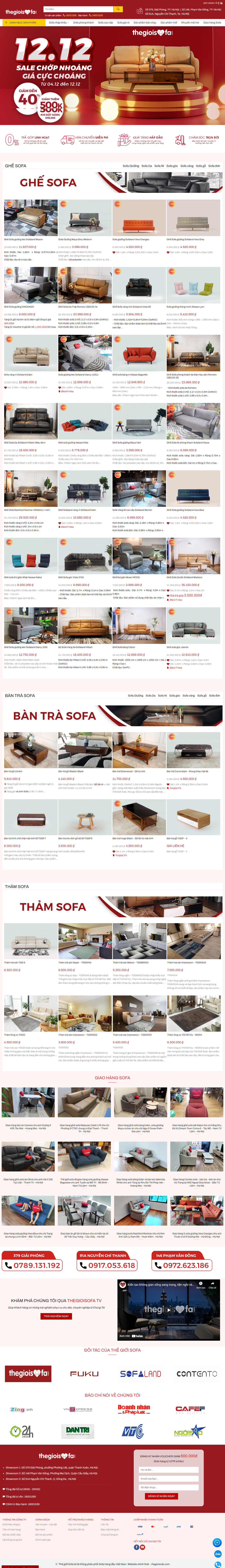 Thiết kế Website web bán sofa - thegioisofacom